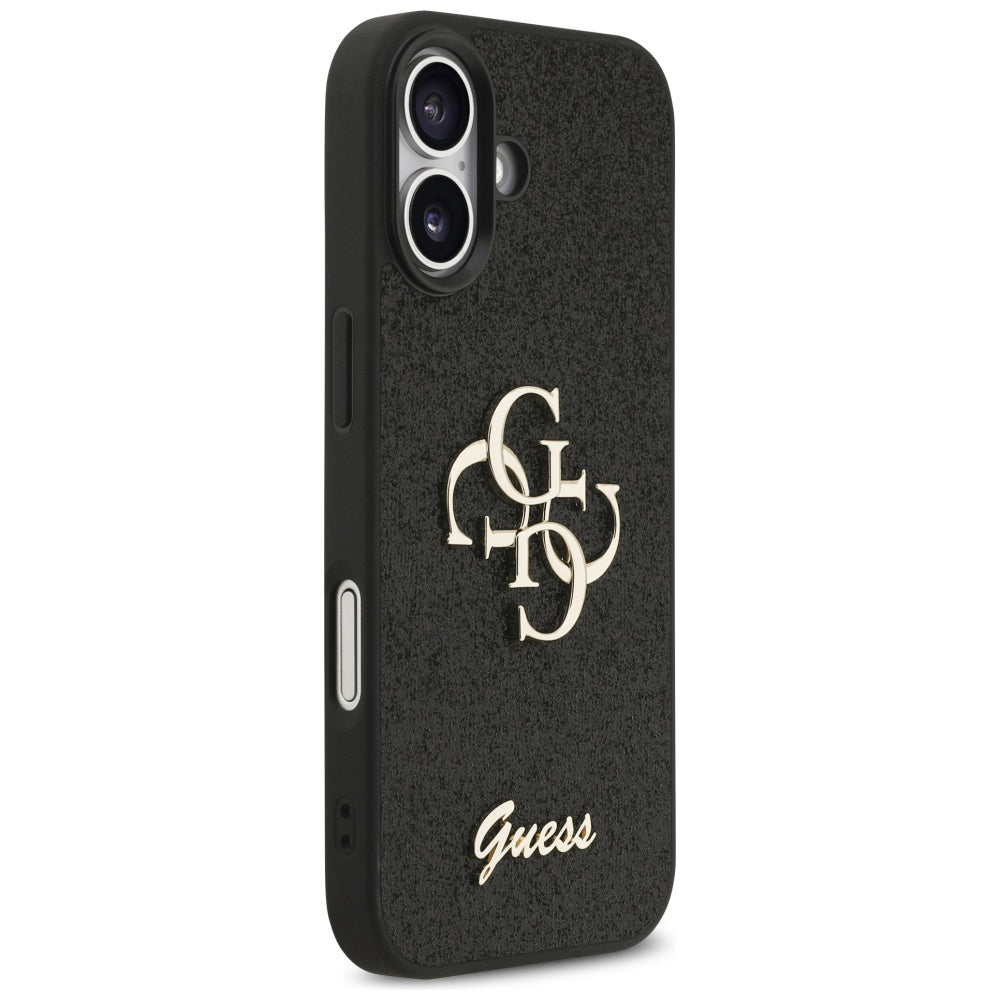Hoes voor Apple iPhone 17, Guess, Fixed Glitter Big 4G, Zwart