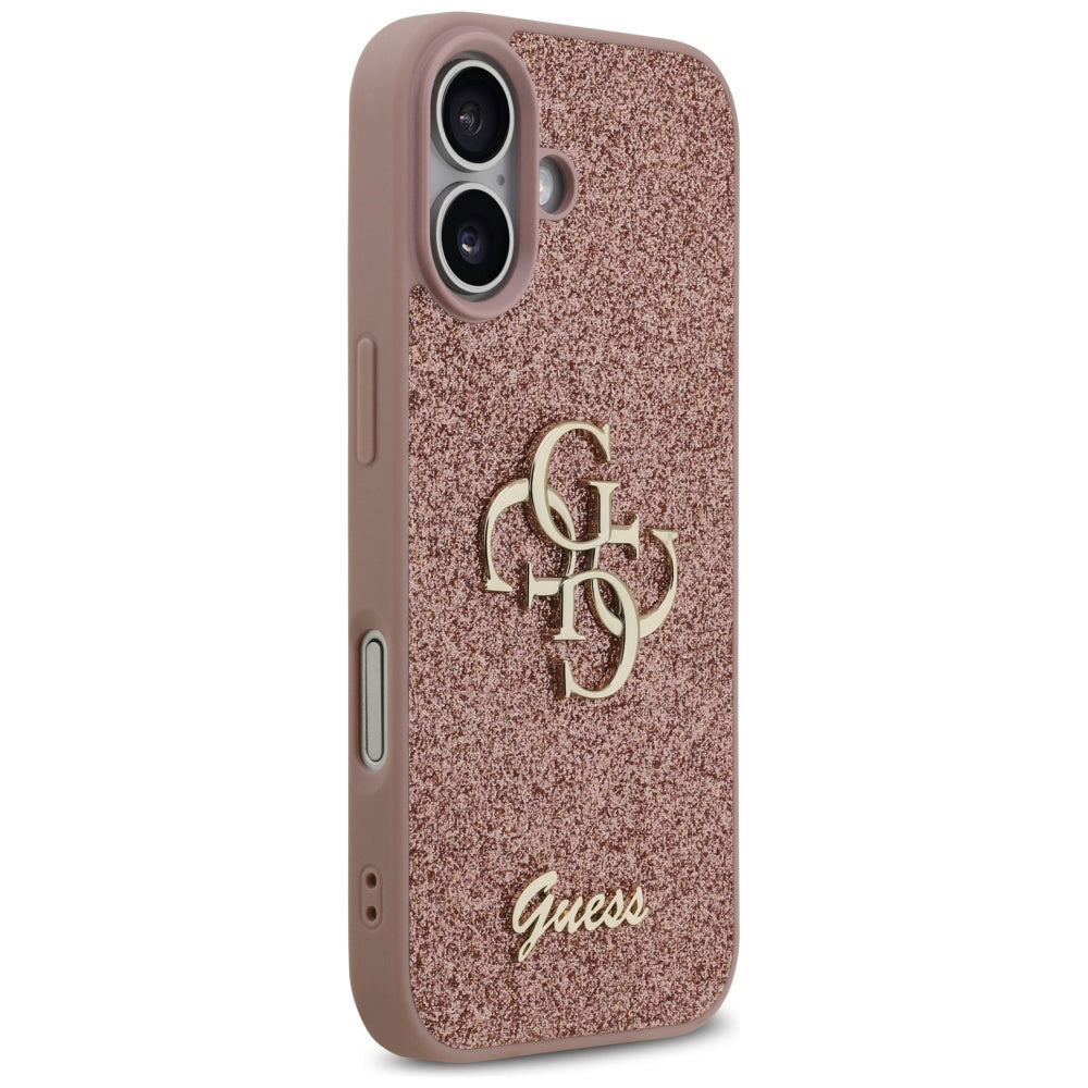 Hoes voor Apple iPhone 17, Guess, Fixed Glitter Big 4G, Roze