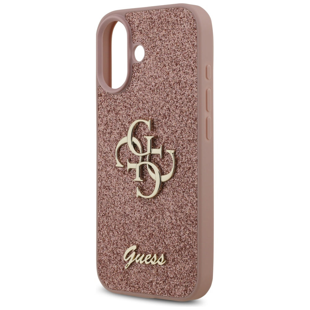 Hoes voor Apple iPhone 17, Guess, Fixed Glitter Big 4G, Roze
