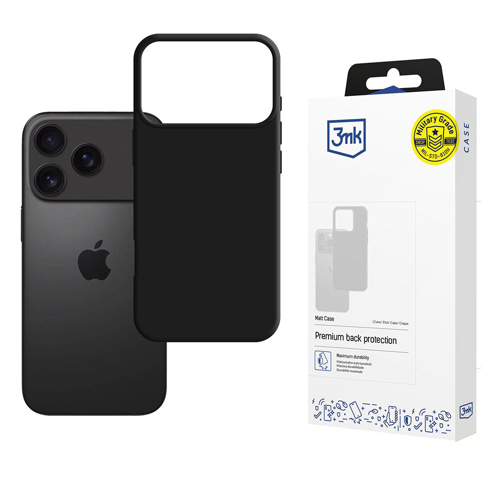Hoes voor Apple iPhone 17 Pro, 3MK, Mat Zwart