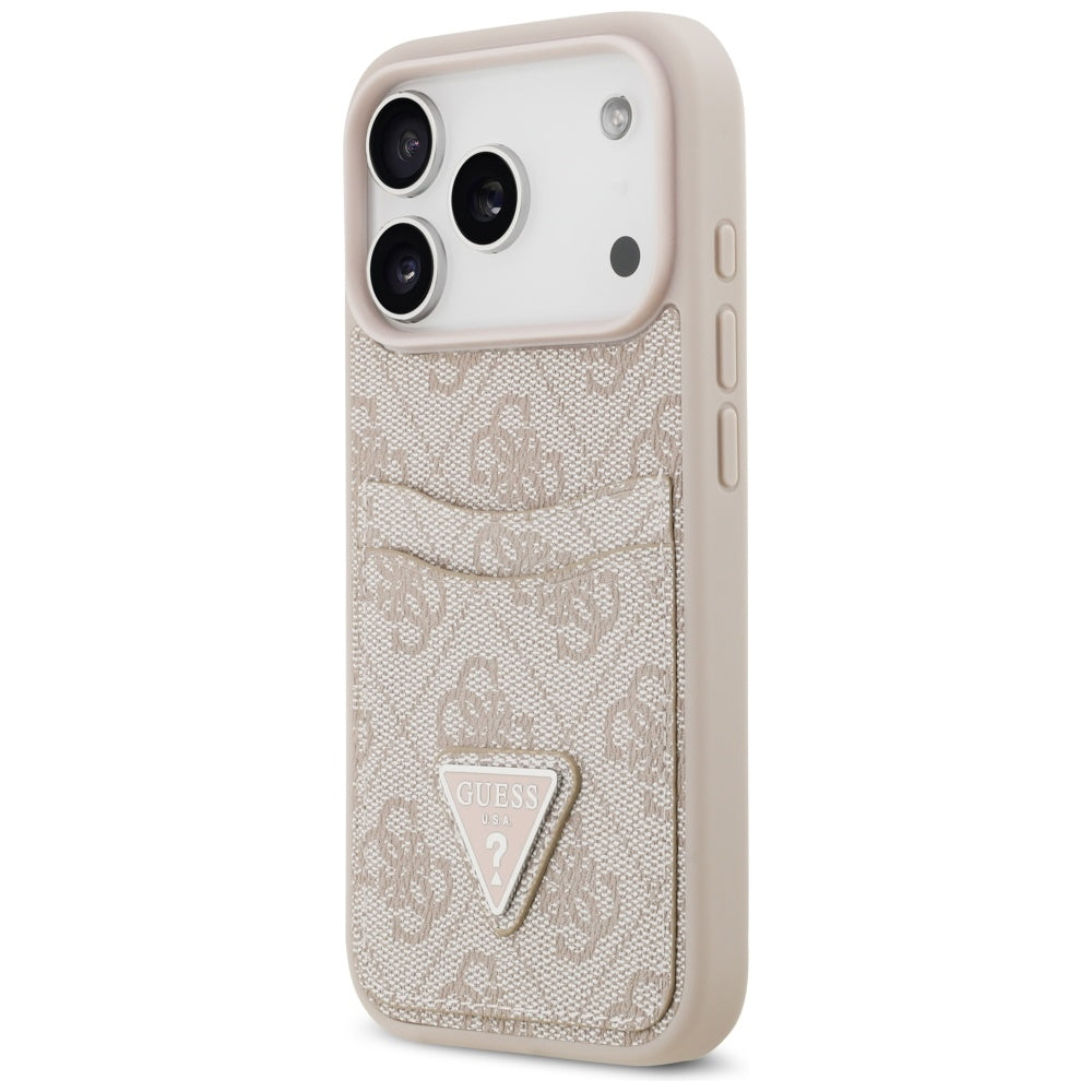 Hoes voor Apple iPhone 17 Pro, Guess, 4G Double Card Triangle, Roze