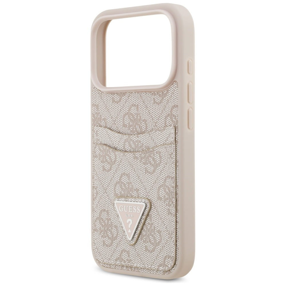 Hoes voor Apple iPhone 17 Pro, Guess, 4G Double Card Triangle, Roze