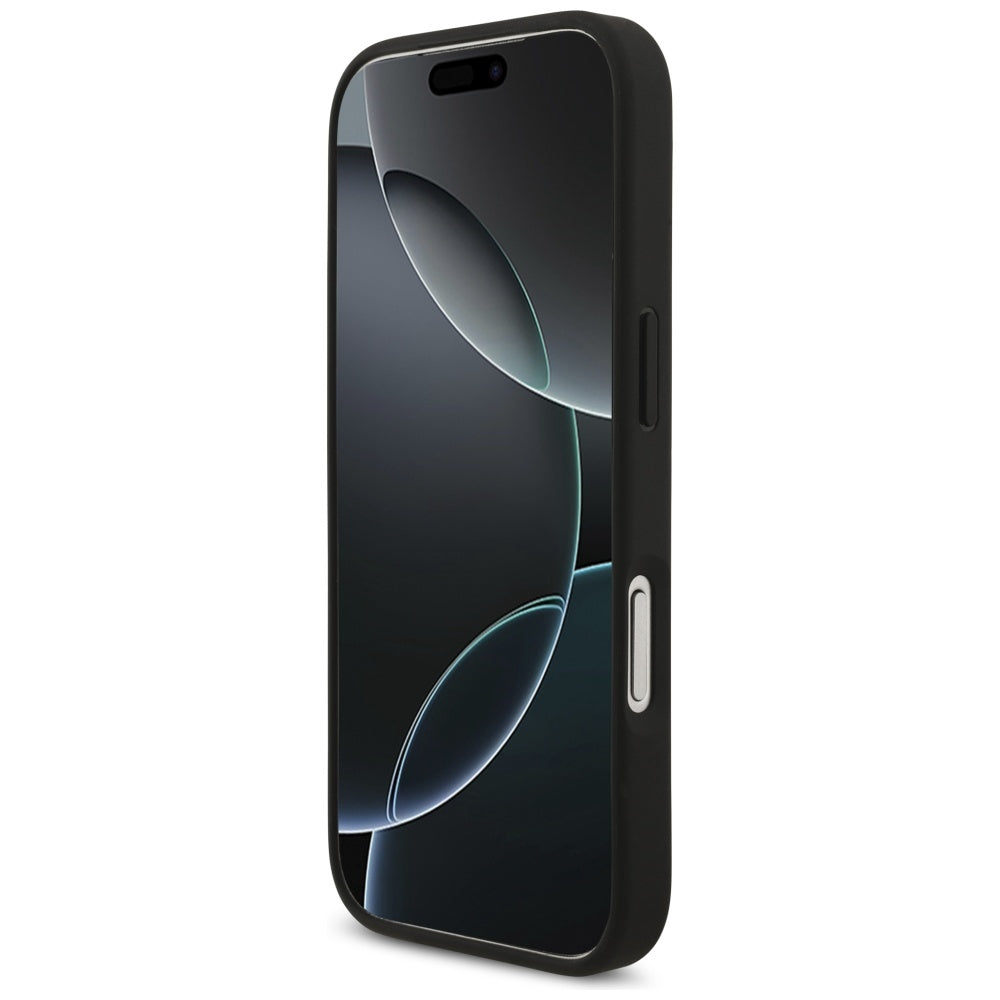 Hoes voor Apple iPhone 17 Pro, Guess, 4G Grained Big and Classic Logo, Zwart