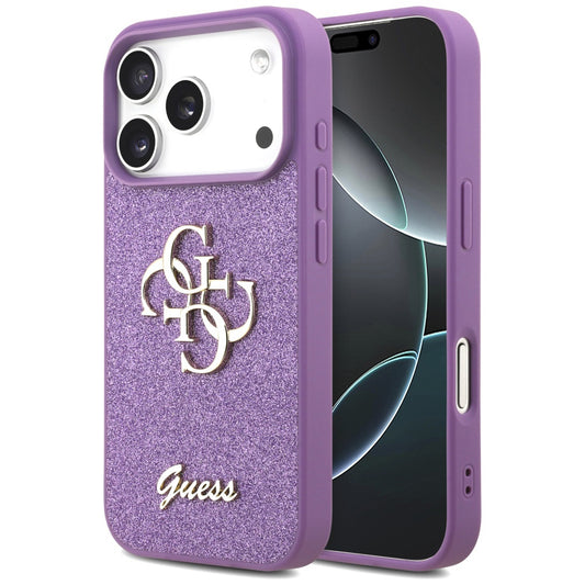 Étui pour Apple iPhone 17 Pro, Guess, Fixed Glitter Big 4G, Mauve