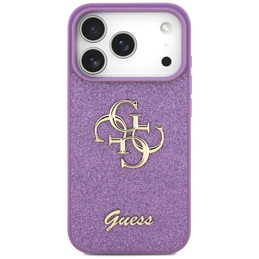Étui pour Apple iPhone 17 Pro, Guess, Fixed Glitter Big 4G, Mauve