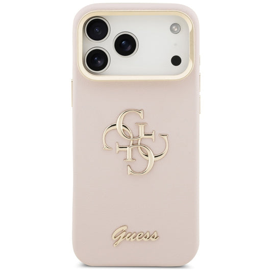 Étui pour Apple iPhone 17 Pro, Guess, Grained Big 4G Stand Camera, Rose