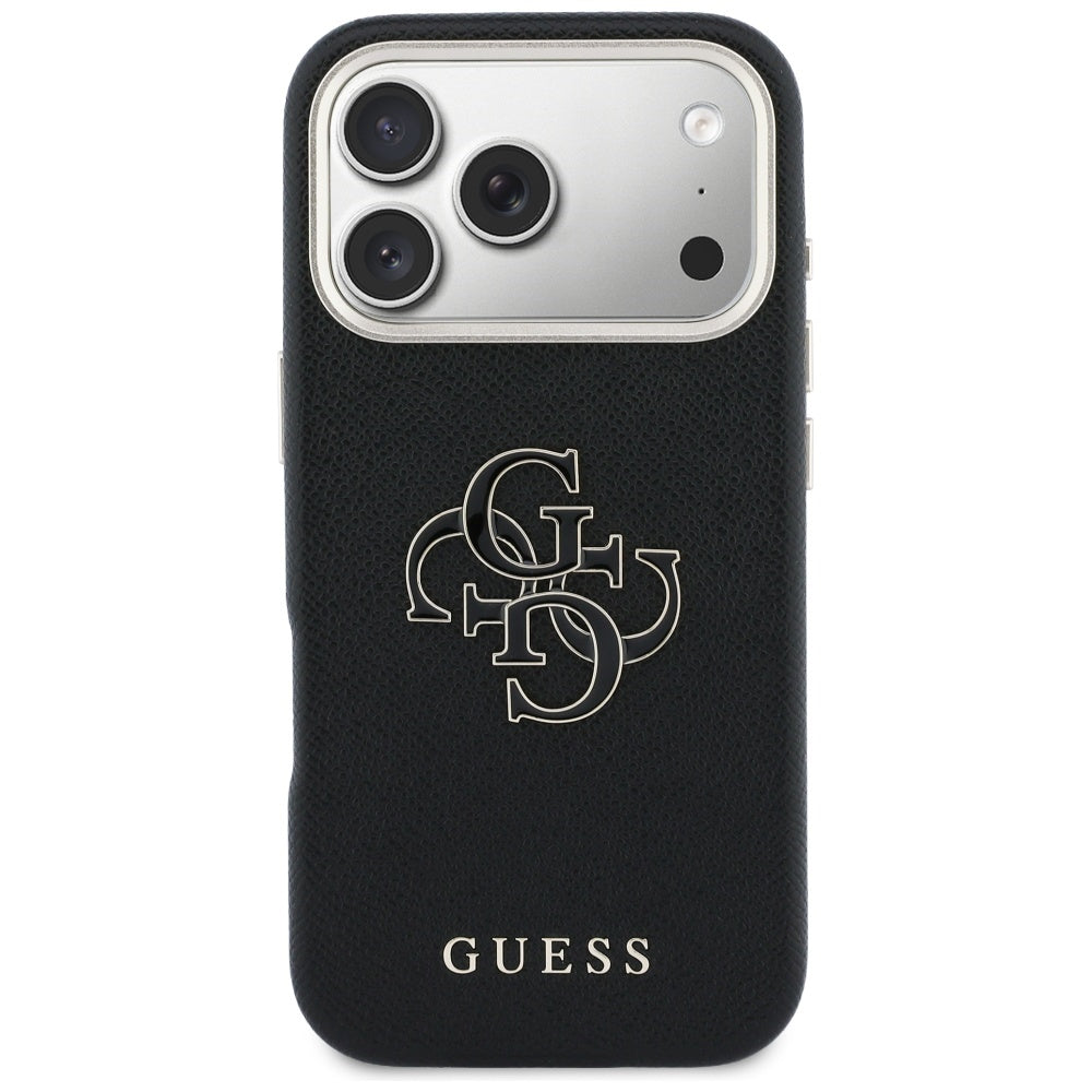 Hülle für Apple iPhone 17 Pro, Guess, Resin Logo, Schwarz