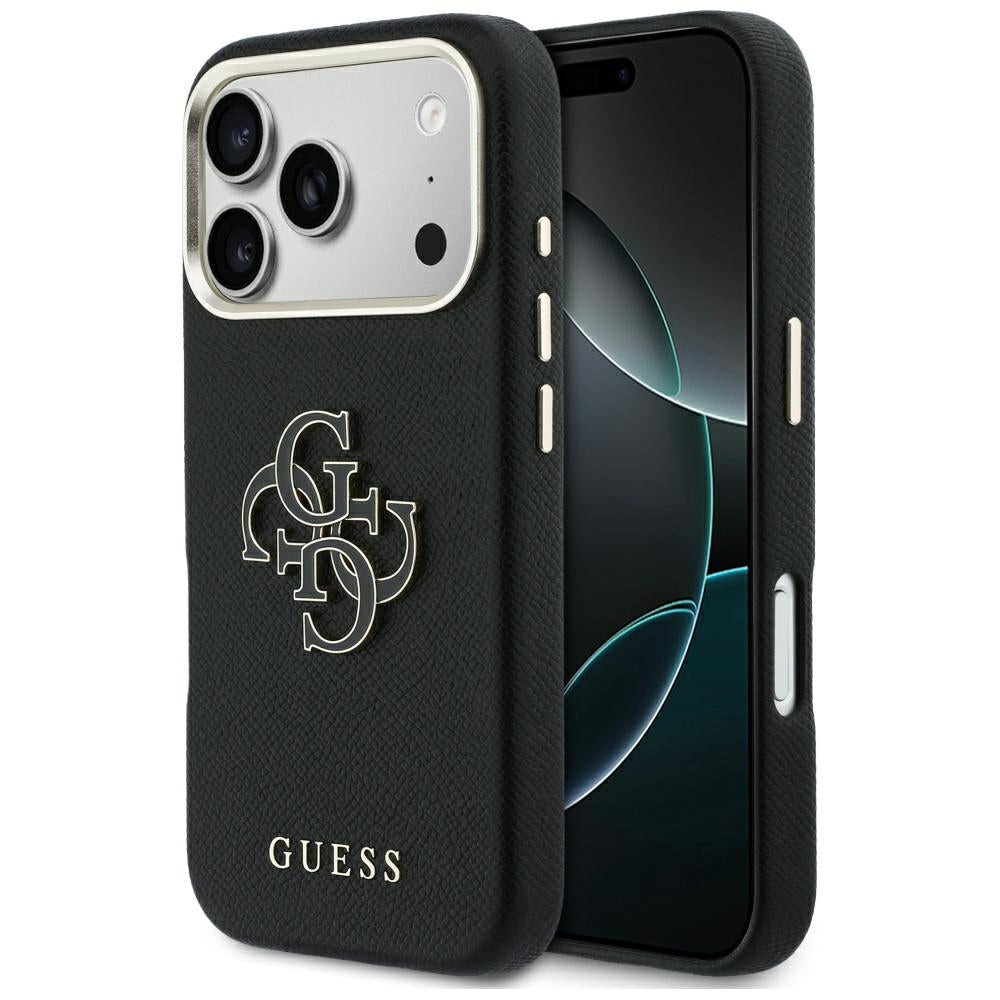 Hülle für Apple iPhone 17 Pro, Guess, Resin Logo, Schwarz