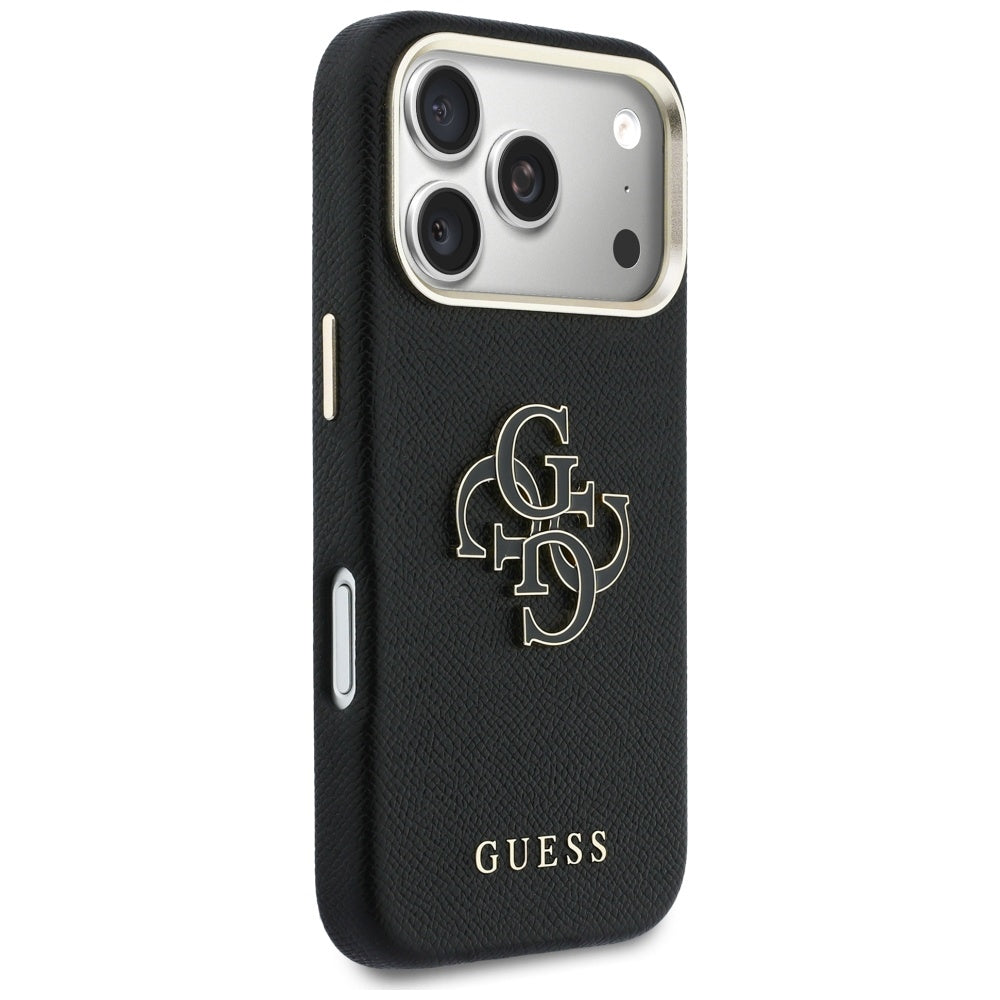 Hülle für Apple iPhone 17 Pro, Guess, Resin Logo, Schwarz