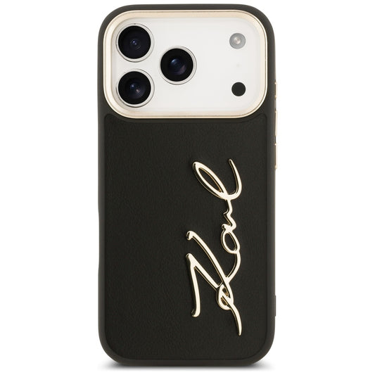 Hoes voor Apple iPhone 17 Pro, Karl Lagerfeld, Script Logo, Zwart