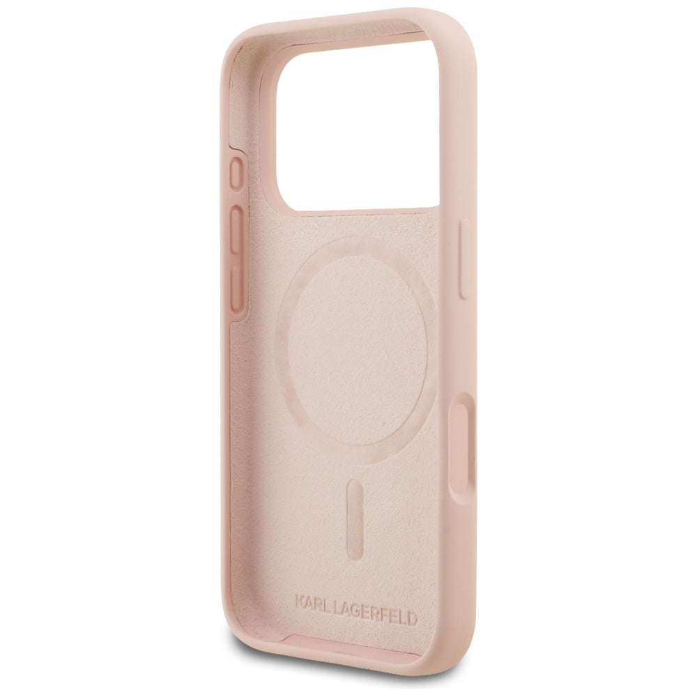 Hoes voor Apple iPhone 17 Pro, Karl Lagerfeld, Sketch en Logo Karl, Roze