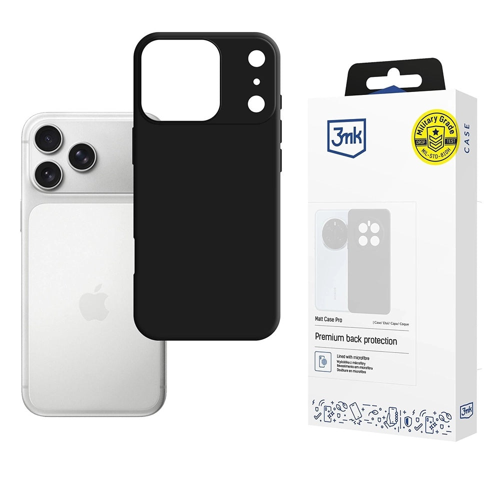 Case for Apple iPhone 17 Pro Max, 3MK, Matt Pro, Black