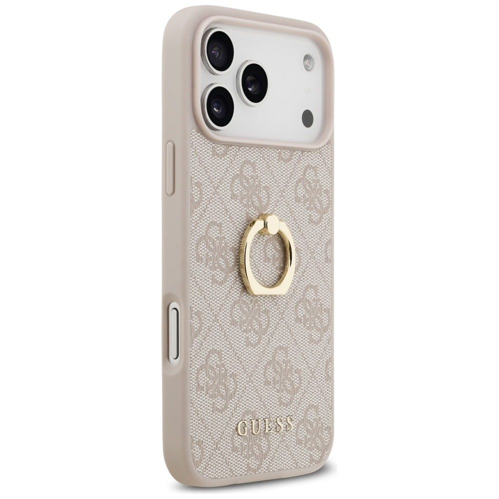 Hoes voor Apple iPhone 17 Pro Max, Guess, 4G Ring Stand, Bruin