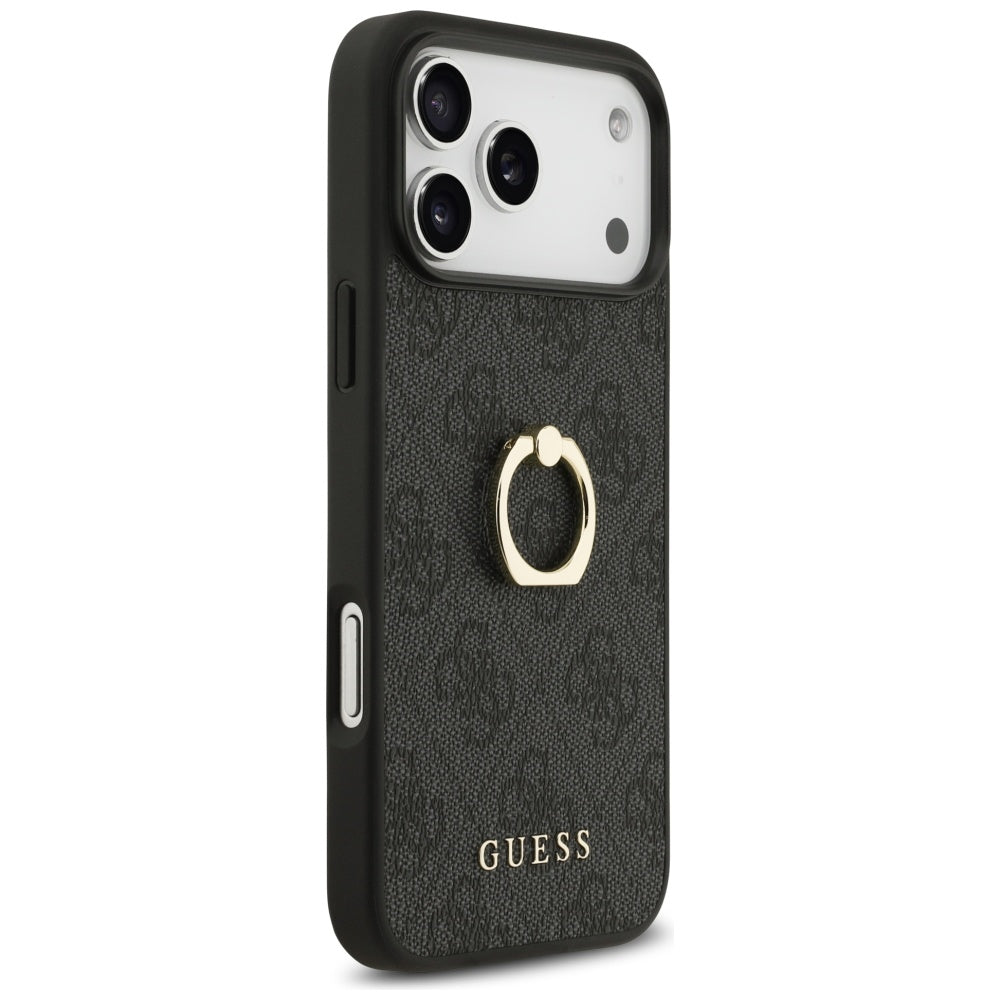 Hoes voor Apple iPhone 17 Pro Max, Guess, 4G Ring Stand, Zwart