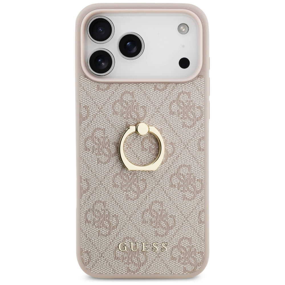 Hoes voor Apple iPhone 17 Pro Max, Guess, 4G Ring Stand, Roze