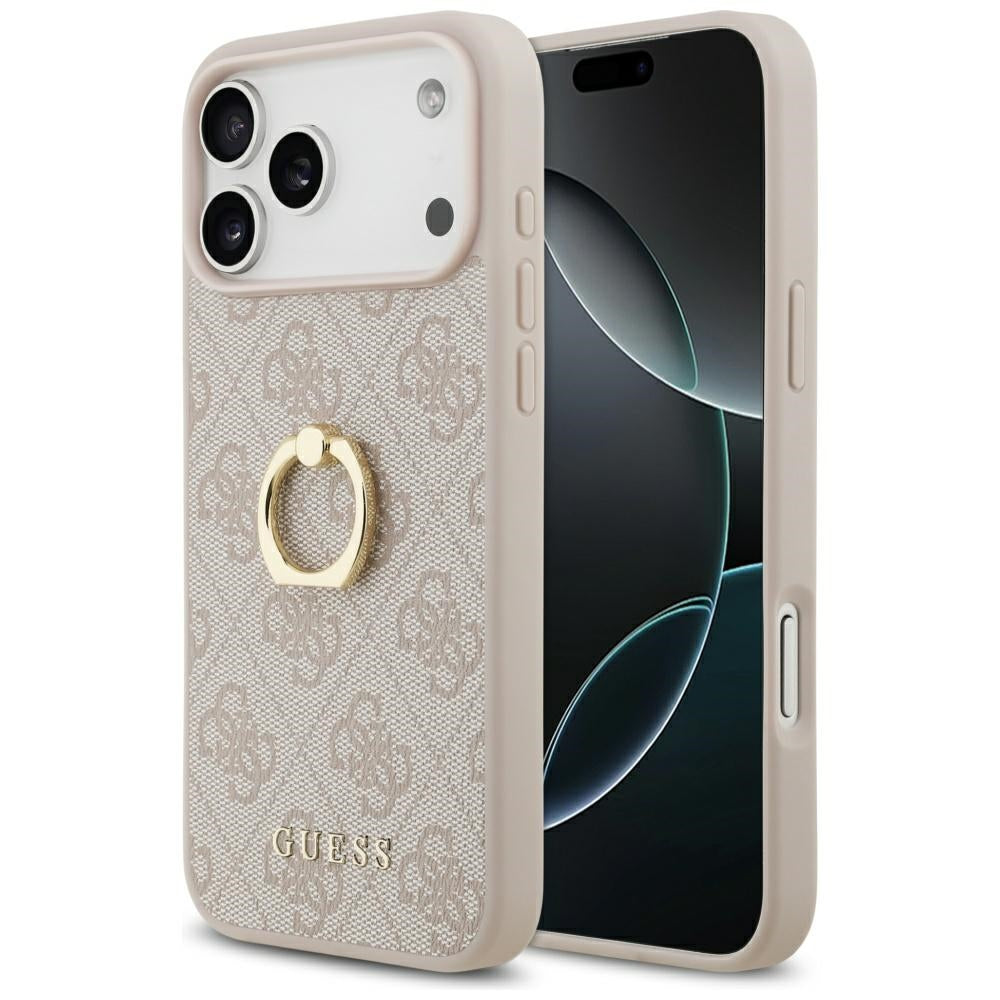 Hoes voor Apple iPhone 17 Pro Max, Guess, 4G Ring Stand, Roze