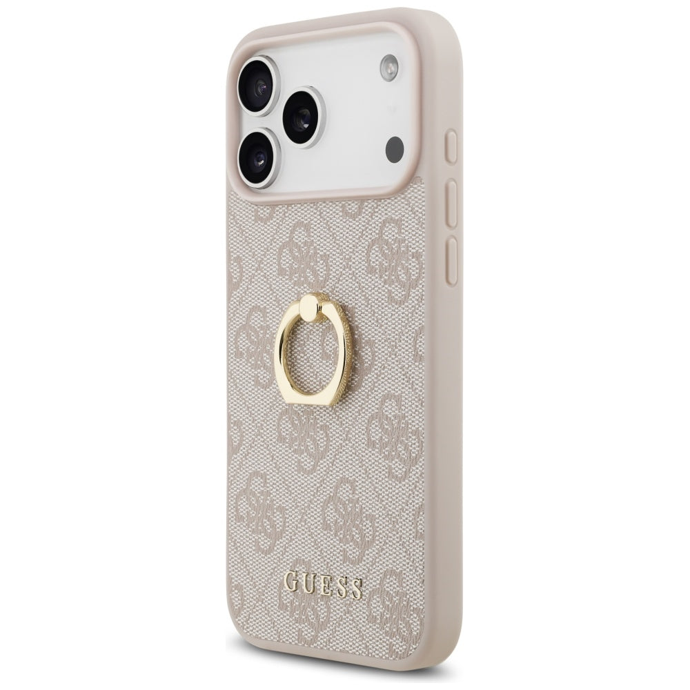 Hoes voor Apple iPhone 17 Pro Max, Guess, 4G Ring Stand, Roze