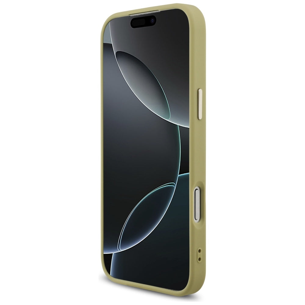 Étui pour Apple iPhone 17 Pro Max, Guess, Fixed Glitter Big 4G Metal Frame, Doré
