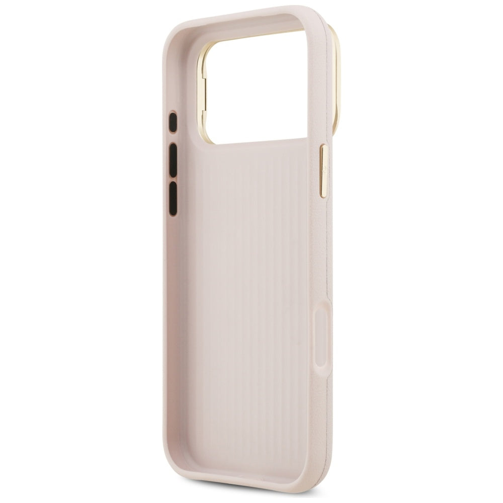 Étui pour Apple iPhone 17 Pro Max, Guess, Grained Big 4G Stand Camera, Rose