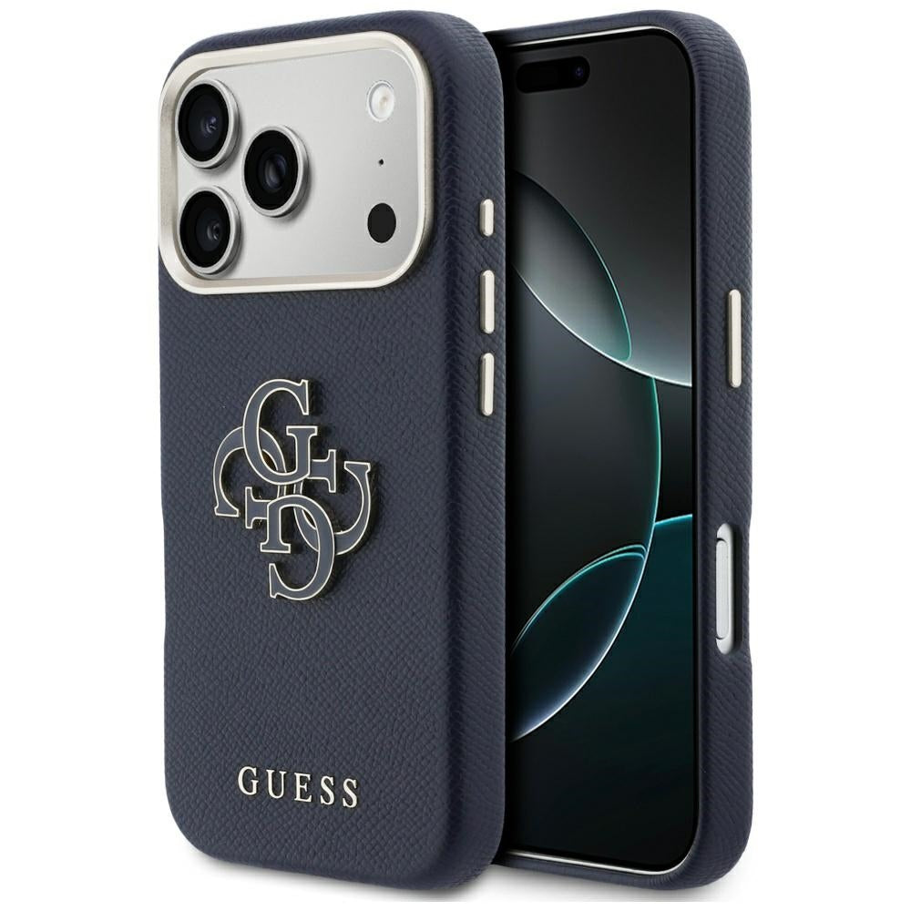 Case for Apple iPhone 17 Pro Max, Guess, Resin Logo, Blue