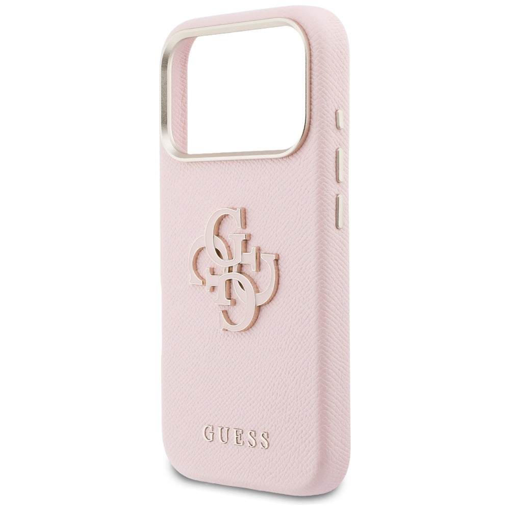Coque pour Apple iPhone 17 Pro, Guess, Logo en résine, Rose