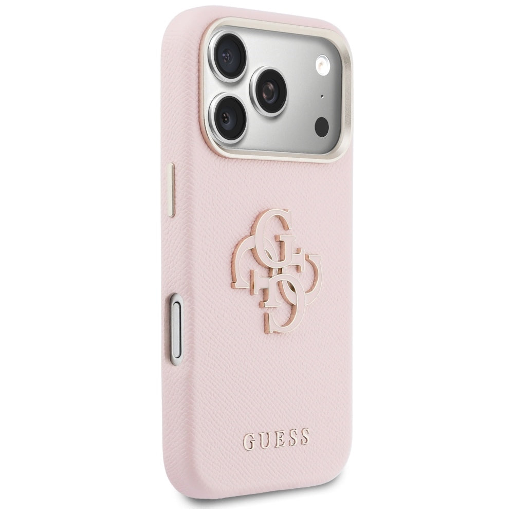 Coque pour Apple iPhone 17 Pro, Guess, Logo en résine, Rose