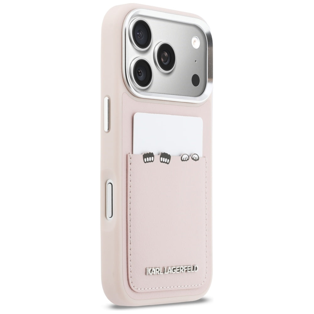Hülle für Apple iPhone 17 Pro Max, Karl Lagerfeld, Karl & Choupette Print mit Tasche, Rosa