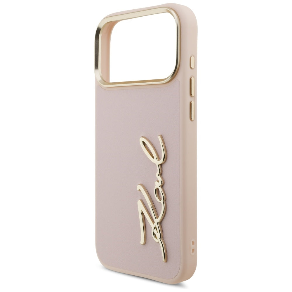 Hoes voor Apple iPhone 17 Pro Max, Karl Lagerfeld, Script Logo, Roze