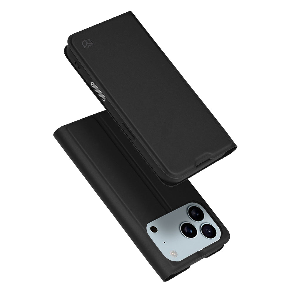 Hülle für Apple iPhone 17 Pro Max, Techsuit, Magskin Book, Schwarz