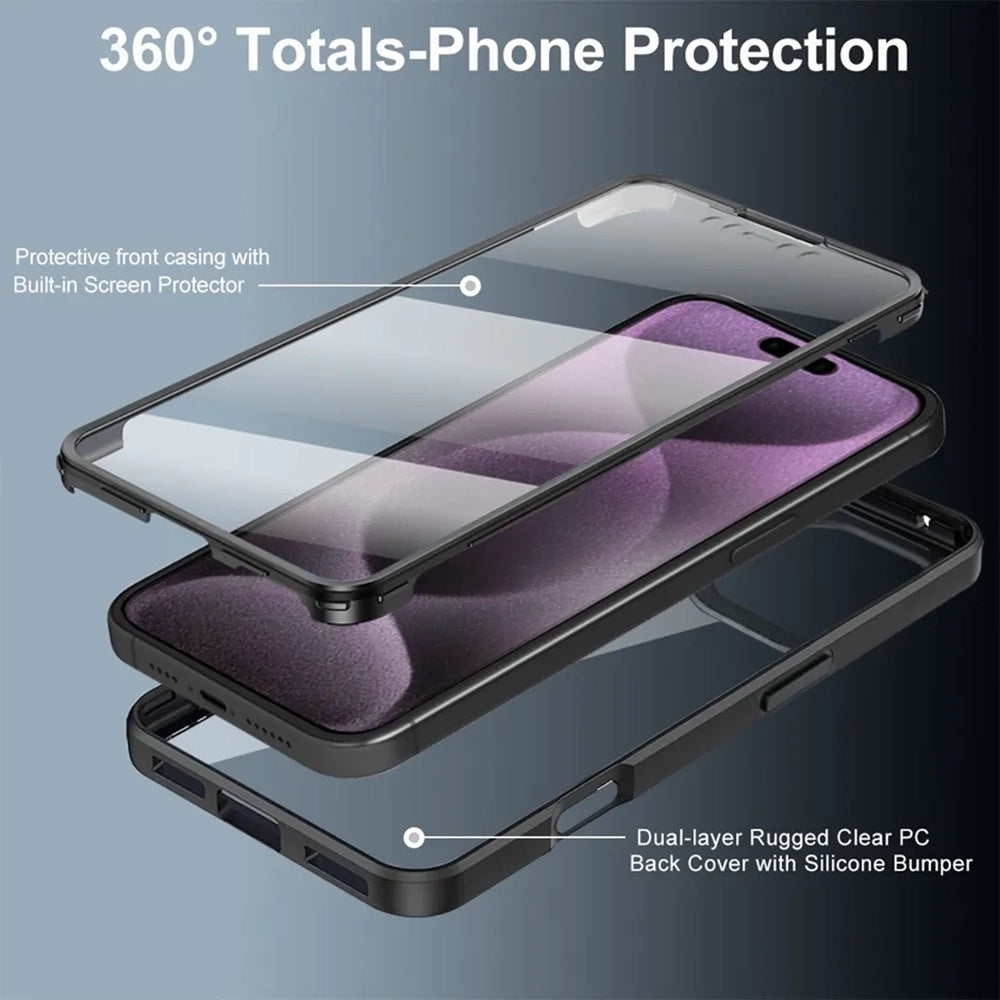 Hülle für Apple iPhone 17 Pro, Techsuit, ColorVerse 360, Schwarz