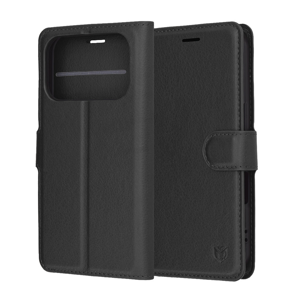Étui pour Apple iPhone 17 Pro, Techsuit, Leather Folio, Noir