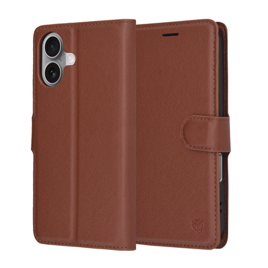 Hoes voor Apple iPhone 17, Techsuit, Leather Folio, Bruin