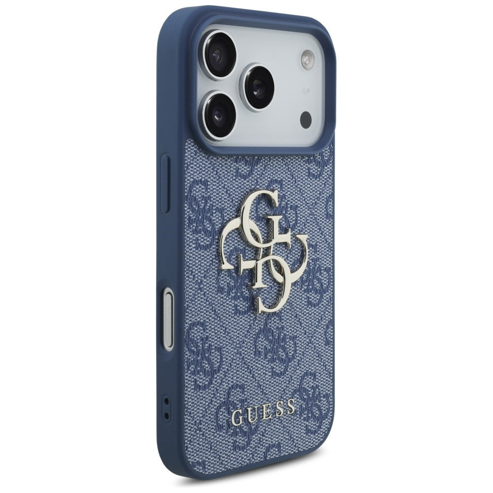 Coque pour Apple iPhone 18 Pro / 17 Pro, Guess, 4G Big Logo, Bleue