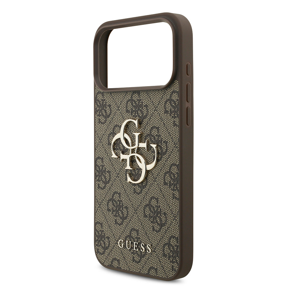 Coque pour Apple iPhone 18 Pro / 17 Pro, Guess, 4G Big Logo, Marron