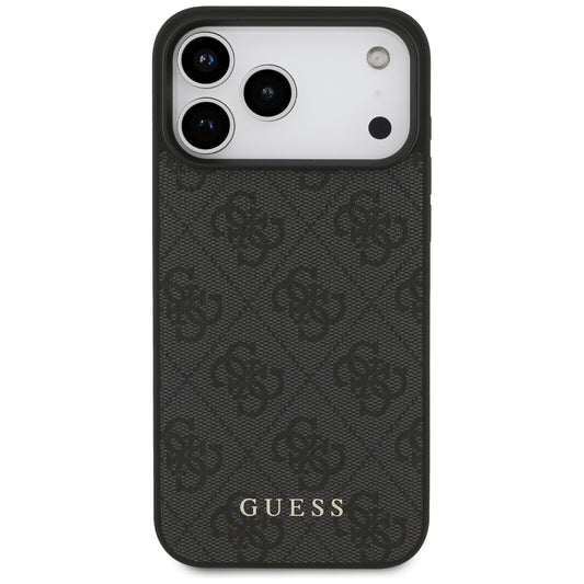 Coque pour Apple iPhone 18 Pro / 17 Pro, Guess, Logo Classique 4G, Noire