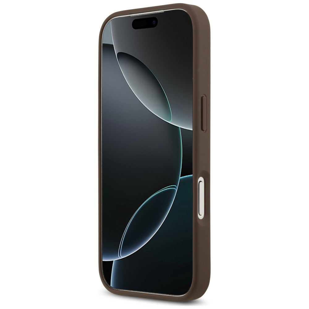 Hoesje voor Apple iPhone 18 Pro / 17 Pro, Guess, 4G Double Card Triangle, bruin