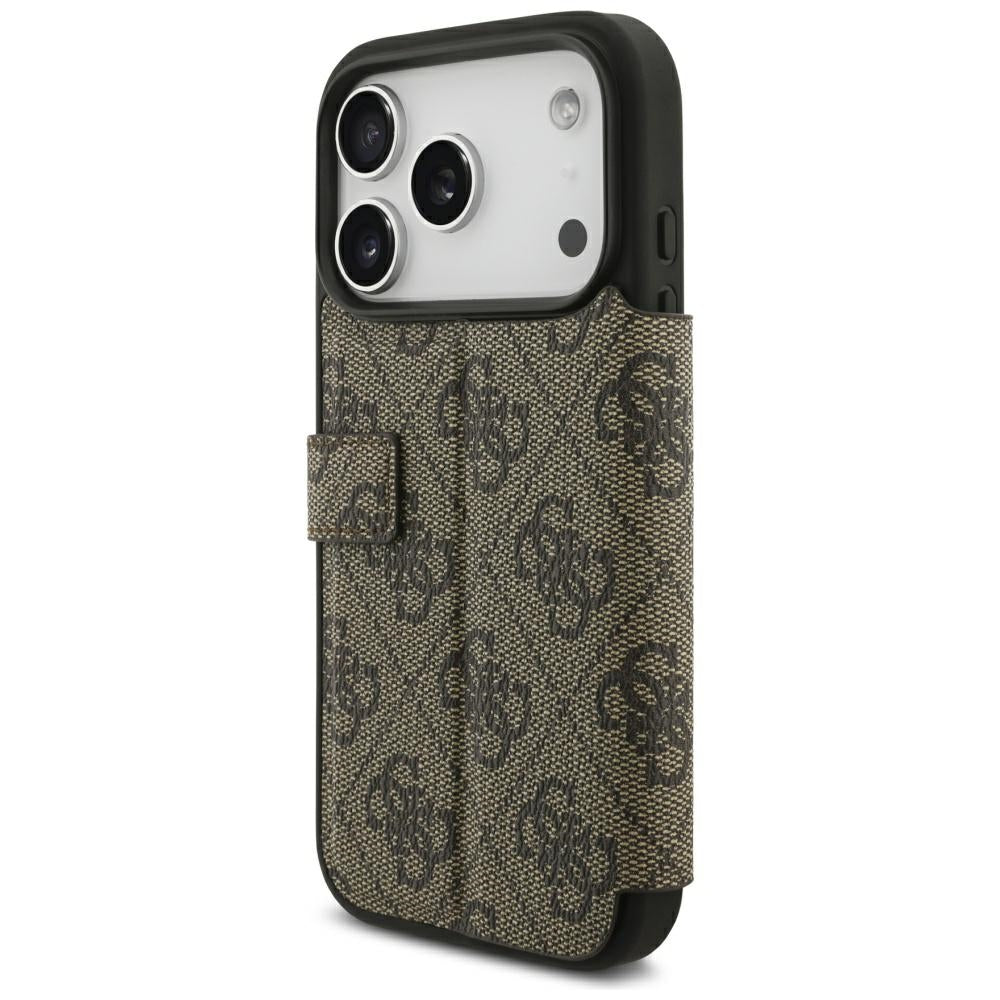 Hoes voor Apple iPhone 18 Pro / 17 Pro, Guess, 4G Metal Logo, Bruin