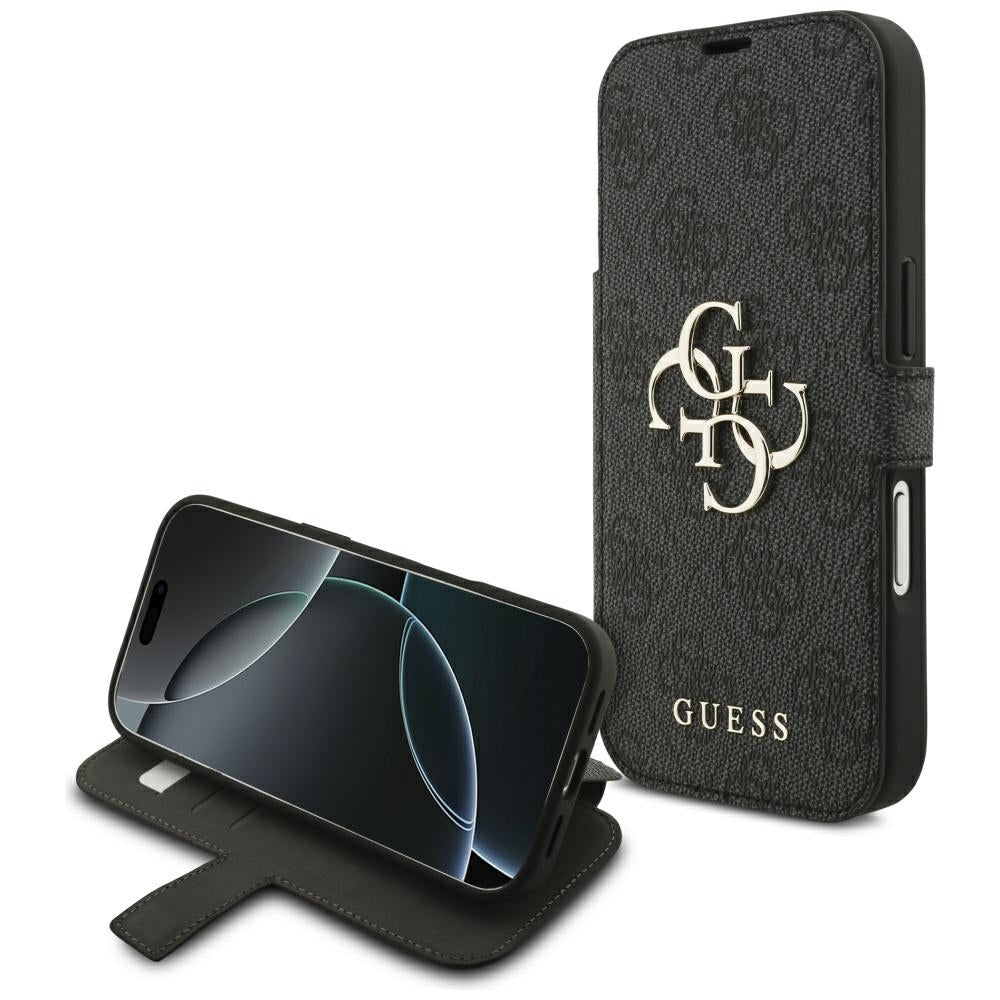 Hoes voor Apple iPhone 18 Pro / 17 Pro, Guess, 4G Metal Logo, Zwart