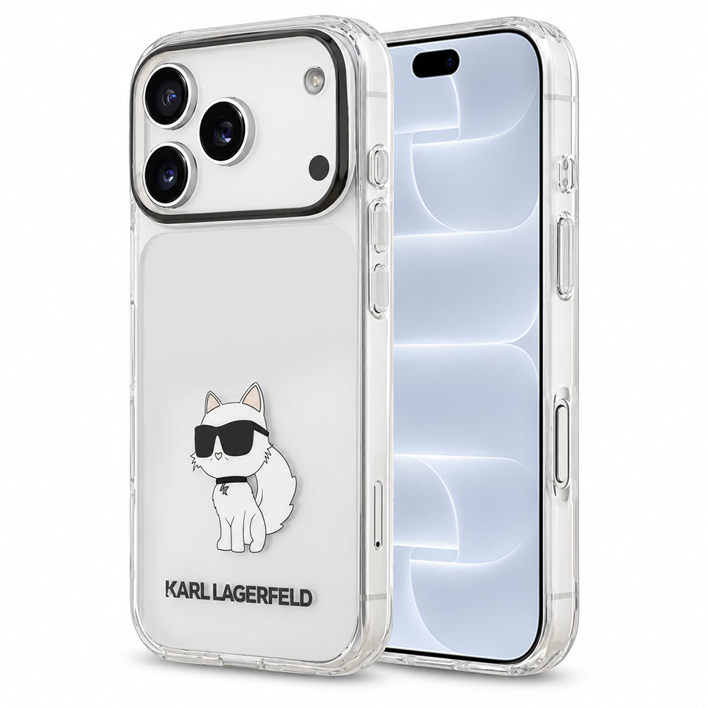 Hoesje voor Apple iPhone 18 Pro / 17 Pro, Karl Lagerfeld, IML Choupette NFT, transparant