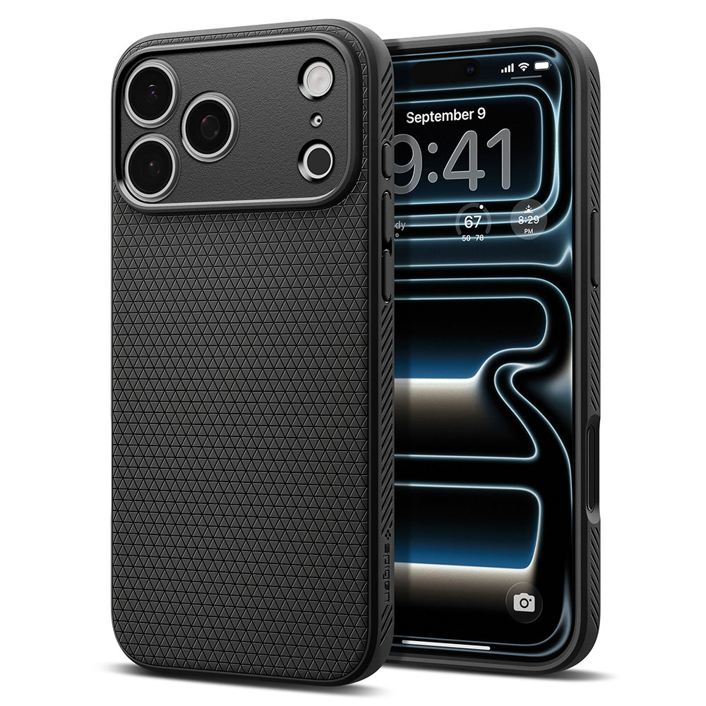 Coque pour Apple iPhone 18 Pro / 17 Pro, Spigen, Liquid Air, Noir Mat ACS12149