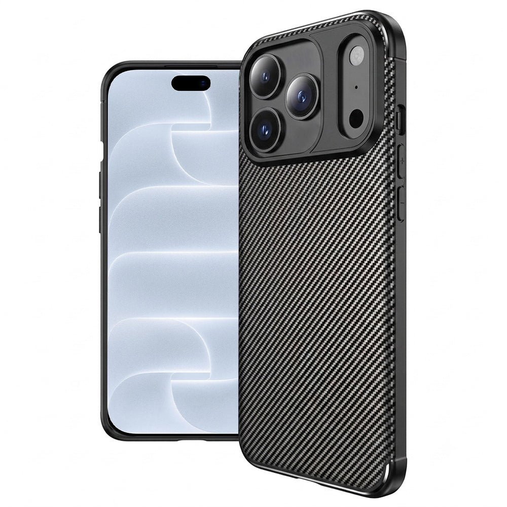 Coque pour Apple iPhone 18 Pro / 17 Pro, Techsuit, CarbonFiber, noire