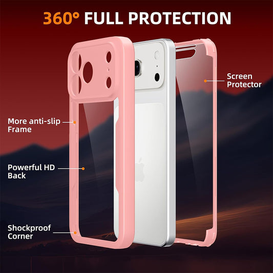 Coque pour Apple iPhone 18 Pro / 17 Pro, Techsuit, ColorVerse 360, Rose