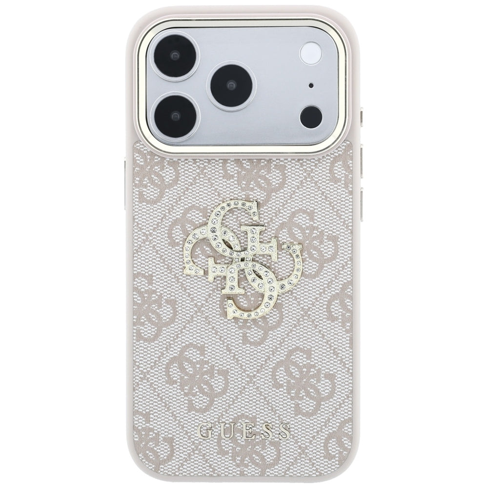 Coque pour Apple iPhone 18 Pro Max / 17 Pro Max, Guess, 4G Big Strass Logo, Rose