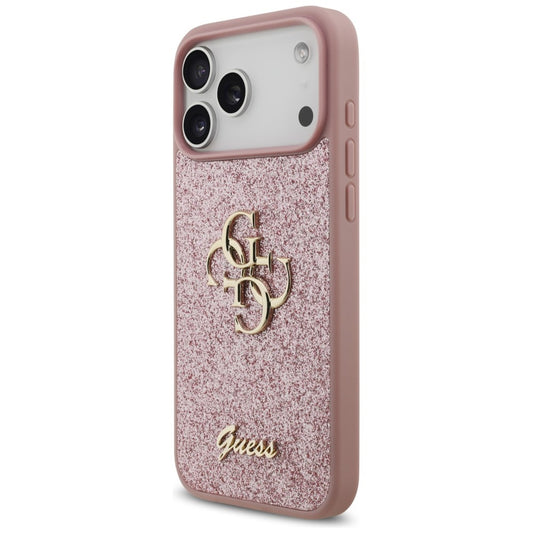 Hülle für Apple iPhone 18 Pro Max / 17 Pro Max, Guess, Fixed Glitter Big 4G, Rosa