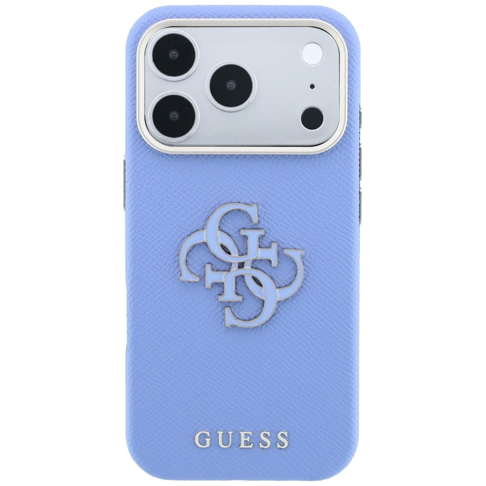 Hoesje voor Apple iPhone 18 Pro Max / 17 Pro Max, Guess, Gegranuleerd Groot Resin Logo, Blauw