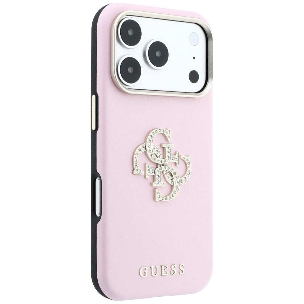 Hülle für Apple iPhone 18 Pro Max / 17 Pro Max, Guess, Smooth Big Strass Logo, Rosa