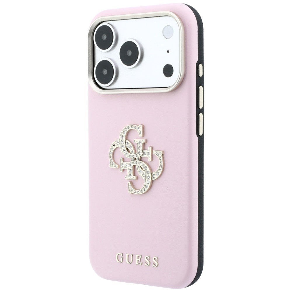 Hülle für Apple iPhone 18 Pro Max / 17 Pro Max, Guess, Smooth Big Strass Logo, Rosa