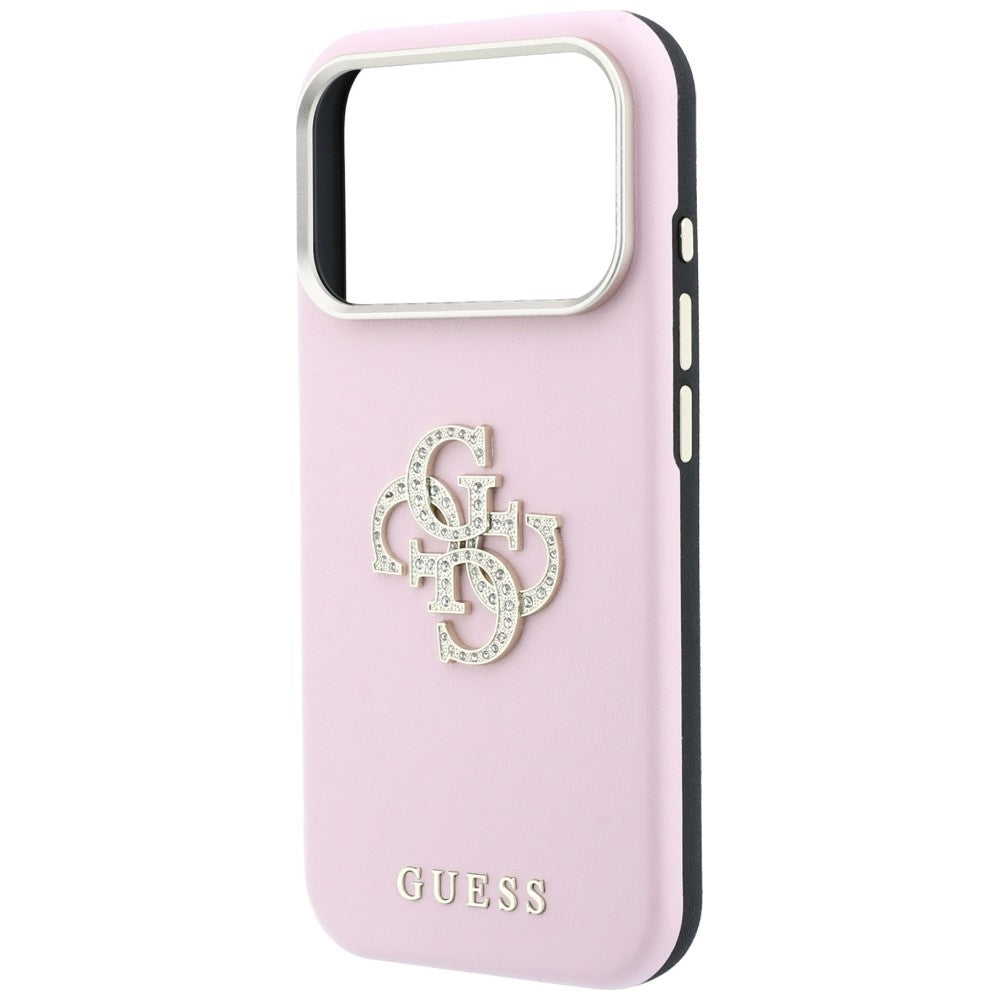 Hülle für Apple iPhone 18 Pro Max / 17 Pro Max, Guess, Smooth Big Strass Logo, Rosa
