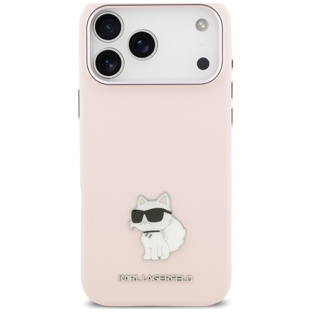 Coque pour Apple iPhone 18 Pro Max / 17 Pro Max, Karl Lagerfeld, Choupette Metal Pin, rose