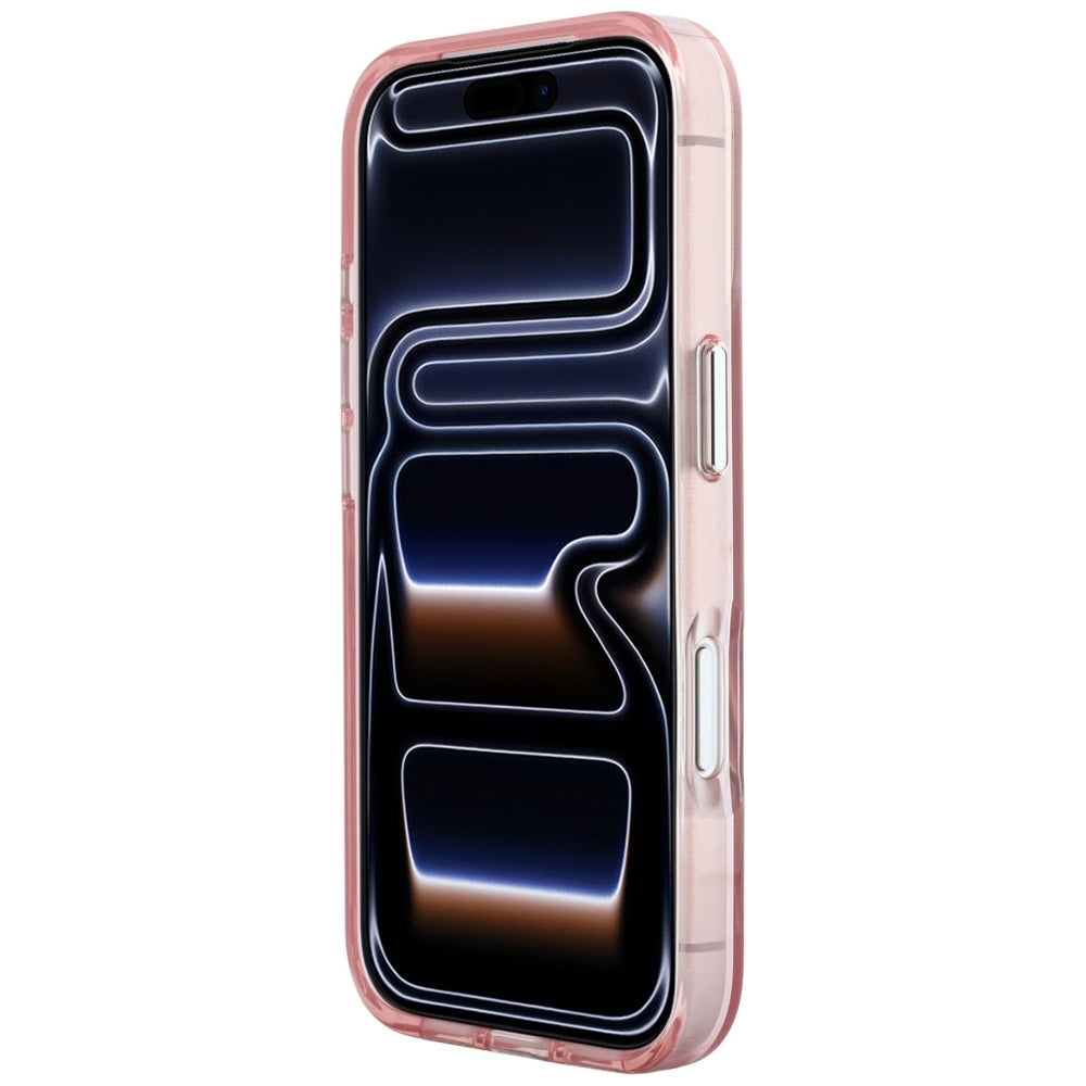 Hoesje voor Apple iPhone 18 Pro Max / 17 Pro Max, Karl Lagerfeld, IML Big Signature Resin Logo Metal Frame, Roze